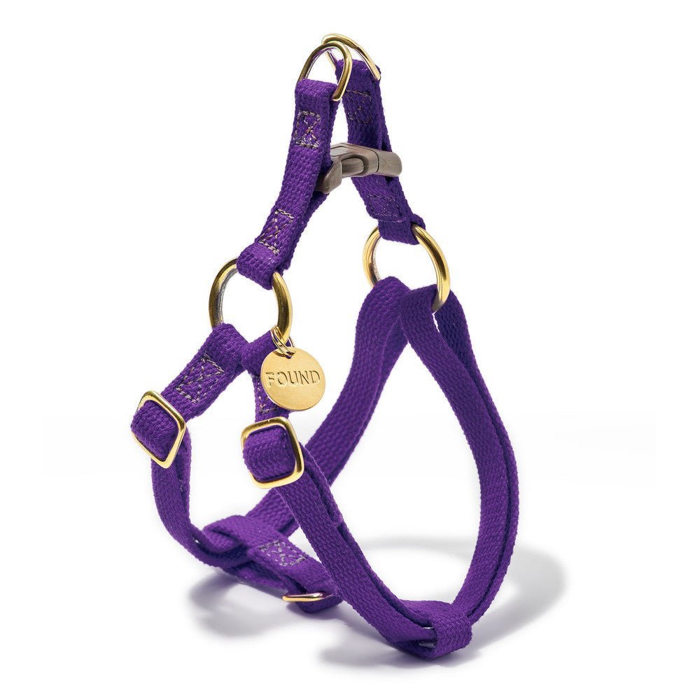 Found My Animal Purple Cotton Dog & Cat Harness – Adjustable, Durable & Stylish
