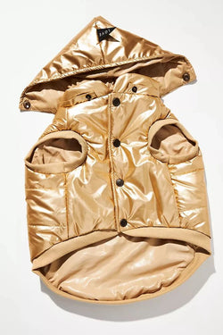 Found My Animal X Anthropologie Puffer Coat With Removable Hood, Gold