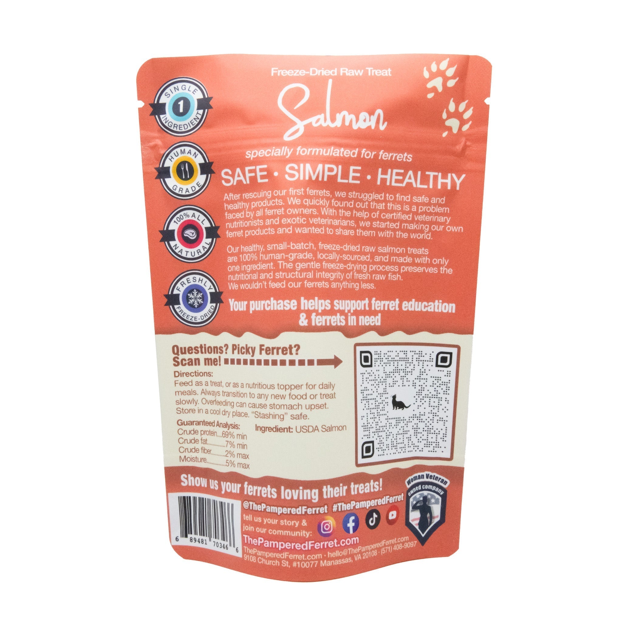 Freeze-Dried Raw Salmon Treat for Ferrets