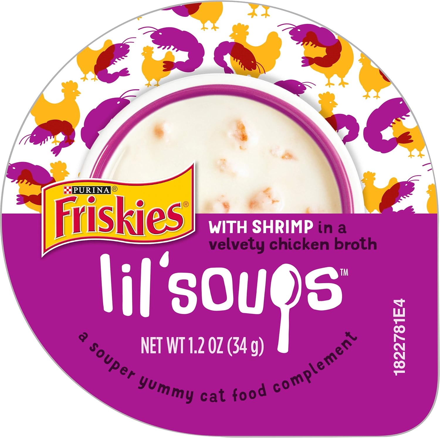 1.2oz Friskies Lil Soups Camarones en caldo de pollo Comida húmeda para gatos