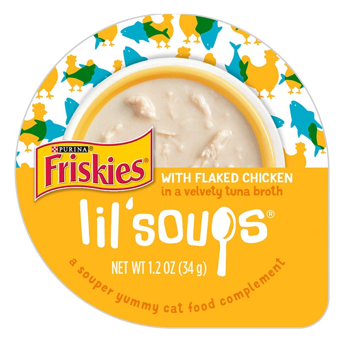 Friskies Lil Soups Flaked Chicken in Tuna Broth Wet Cat Food (1.2oz)