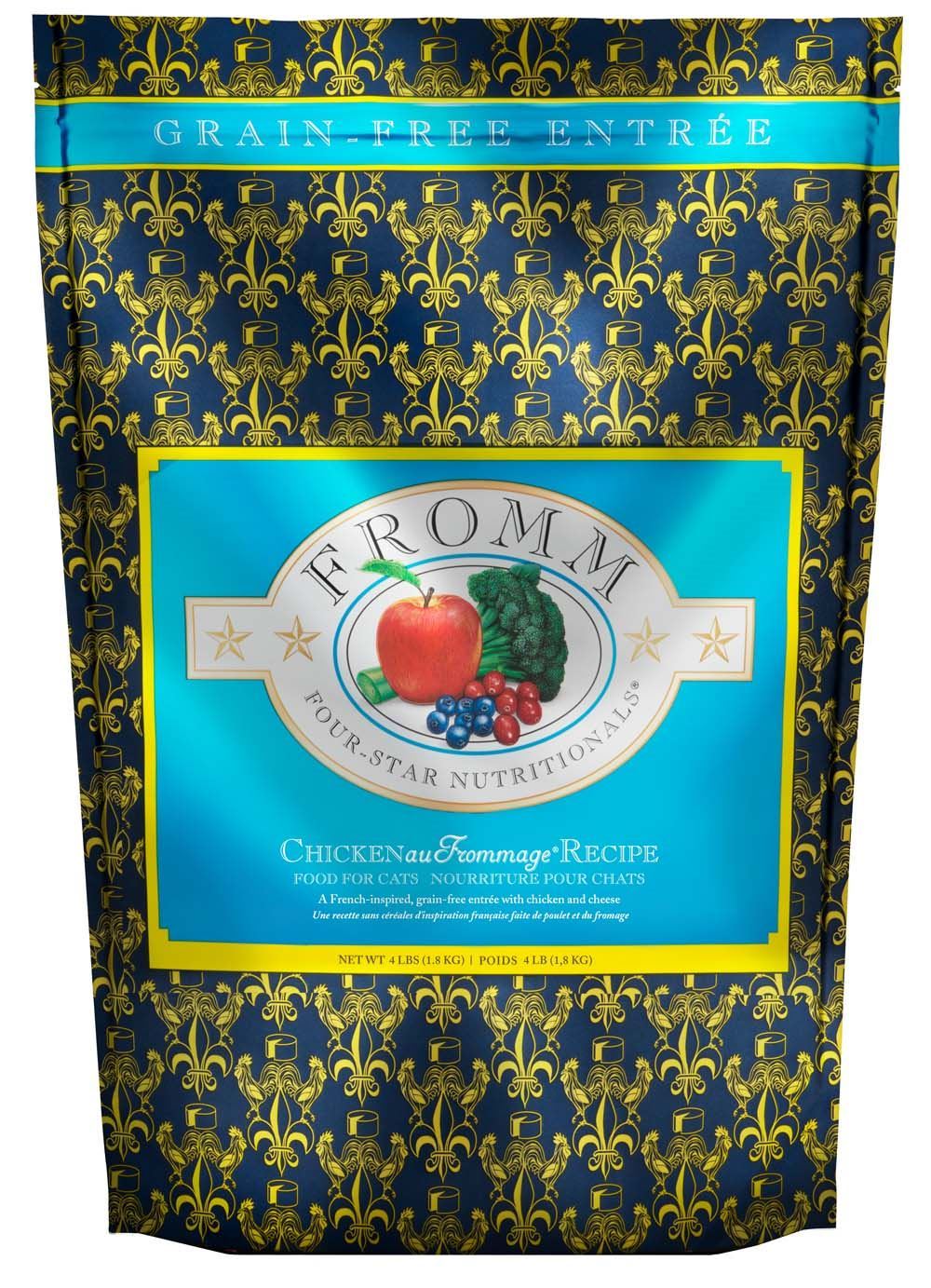 Alimento seco para gatos Fromm 4 Star Adult sin cereales, pollo au Frommage, 4 lb