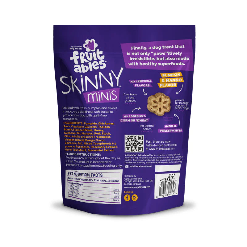 Fruitables Skinny Minis Dog Treats Pumpkin & Mango (5oz)