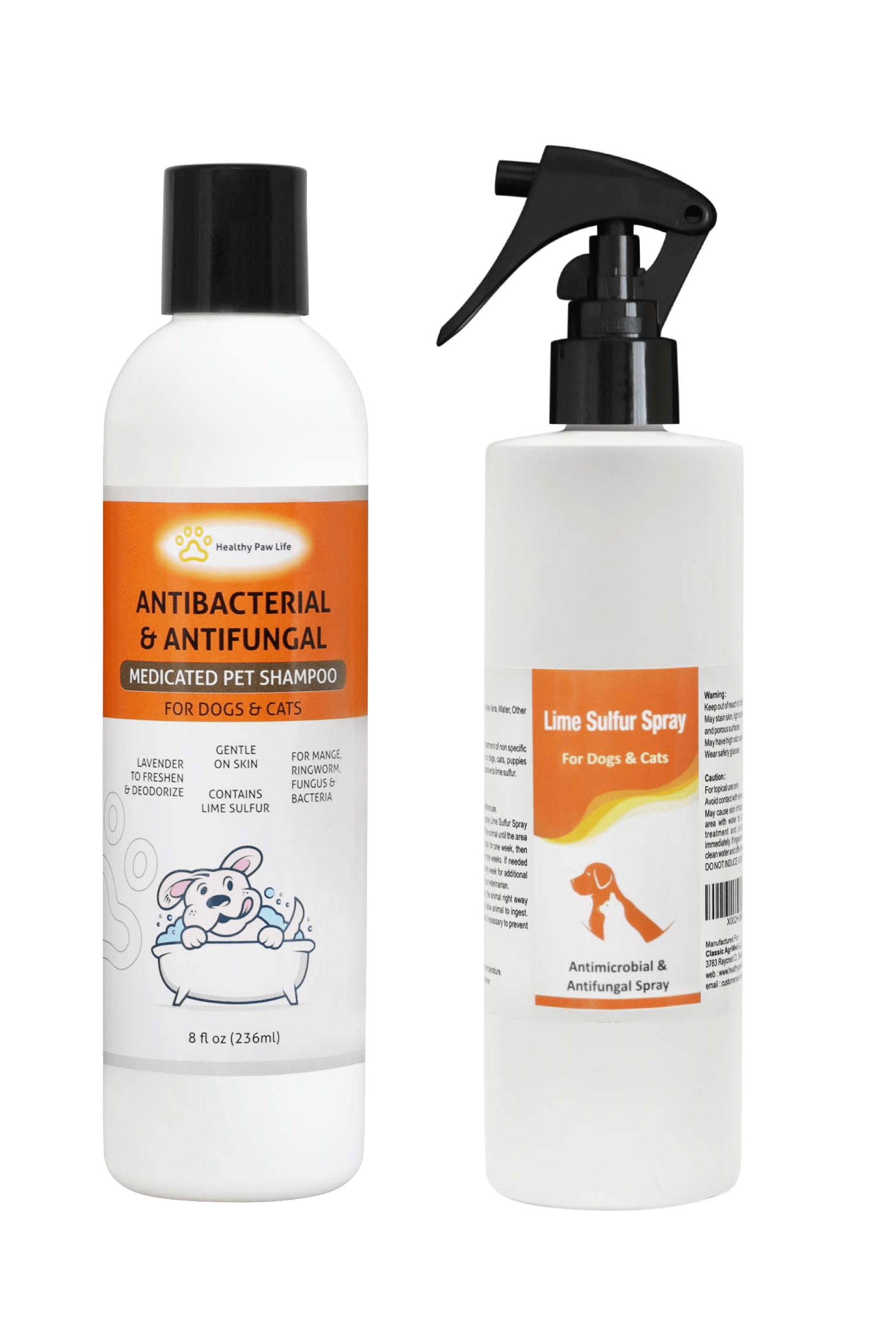 Lime Sulfur Pet Shampoo & Spray Bundle – 8 oz Set