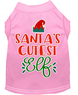 Christmas Pet Dog & Cat Shirt Screen Printed, "Santa's Cutest Elf"