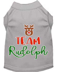 Christmas Pet Dog & Cat Shirt Screen Printed, "Team Rudolph"