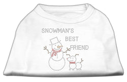 Christmas Pet Dog & Cat Shirt Rhinestone, "Snowman's Best Friend"