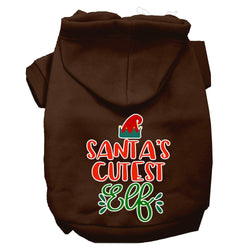 Christmas Pet Dog & Cat Hoodie Screen Printed, "Santa's Cutest Elf"