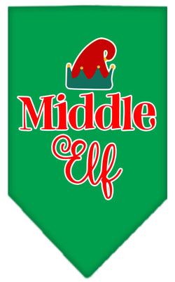 Christmas Pet and Dog Bandana Screen Printed, "Middle Elf"