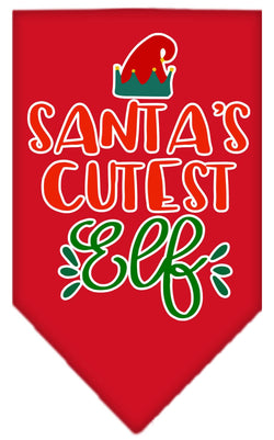 Christmas Pet and Dog Bandana Screen Printed, "Santa's Cutest Elf"