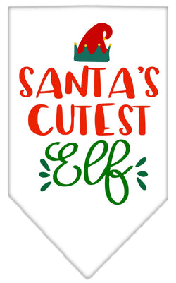 Christmas Pet and Dog Bandana Screen Printed, "Santa's Cutest Elf"