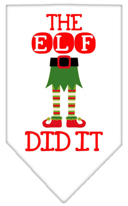 Christmas Pet and Dog Bandana Screen Printed, "The Elf Did It"