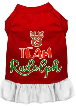 Christmas Pet Dog & Cat Dress Screen Printed, "Team Rudolph"