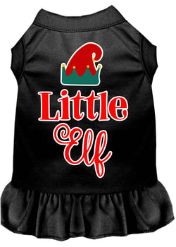 Christmas Pet Dog & Cat Dress Screen Printed, "Little Elf"