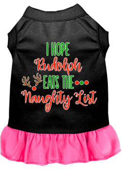 Christmas Pet Dog & Cat Dress Screen Printed, "I Hope Rudolph Eats The Naughty List"