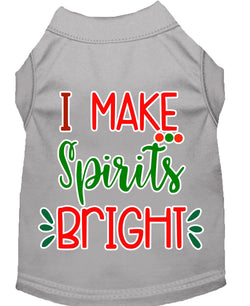 Christmas Pet Dog & Cat Shirt Screen Printed, "I Make Spirits Bright"