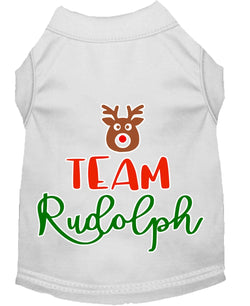 Christmas Pet Dog & Cat Shirt Screen Printed, "Team Rudolph"