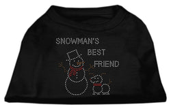 Christmas Pet Dog & Cat Shirt Rhinestone, "Snowman's Best Friend"