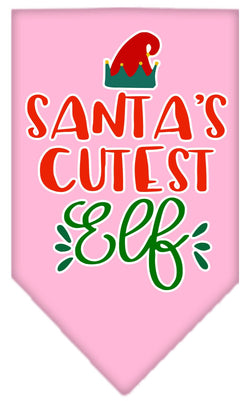 Christmas Pet and Dog Bandana Screen Printed, "Santa's Cutest Elf"