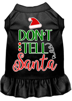 Christmas Pet Dog & Cat Dress Screen Printed, "Don't Tell Santa"