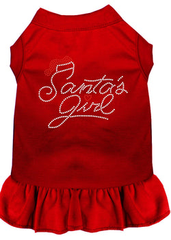 Christmas Pet Dog & Cat Dress Rhinestone, "Santa's Girl"