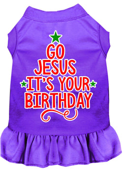 Christmas Pet Dog & Cat Dress Screen Printed, "Go Jesus, It's Your Birthday"