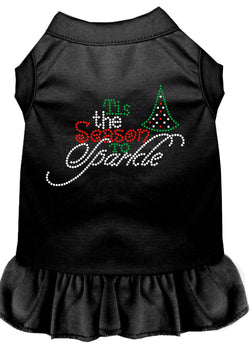 Christmas Pet Dog & Cat Dress Rhinestone, "Tis The Season To Sparkle"