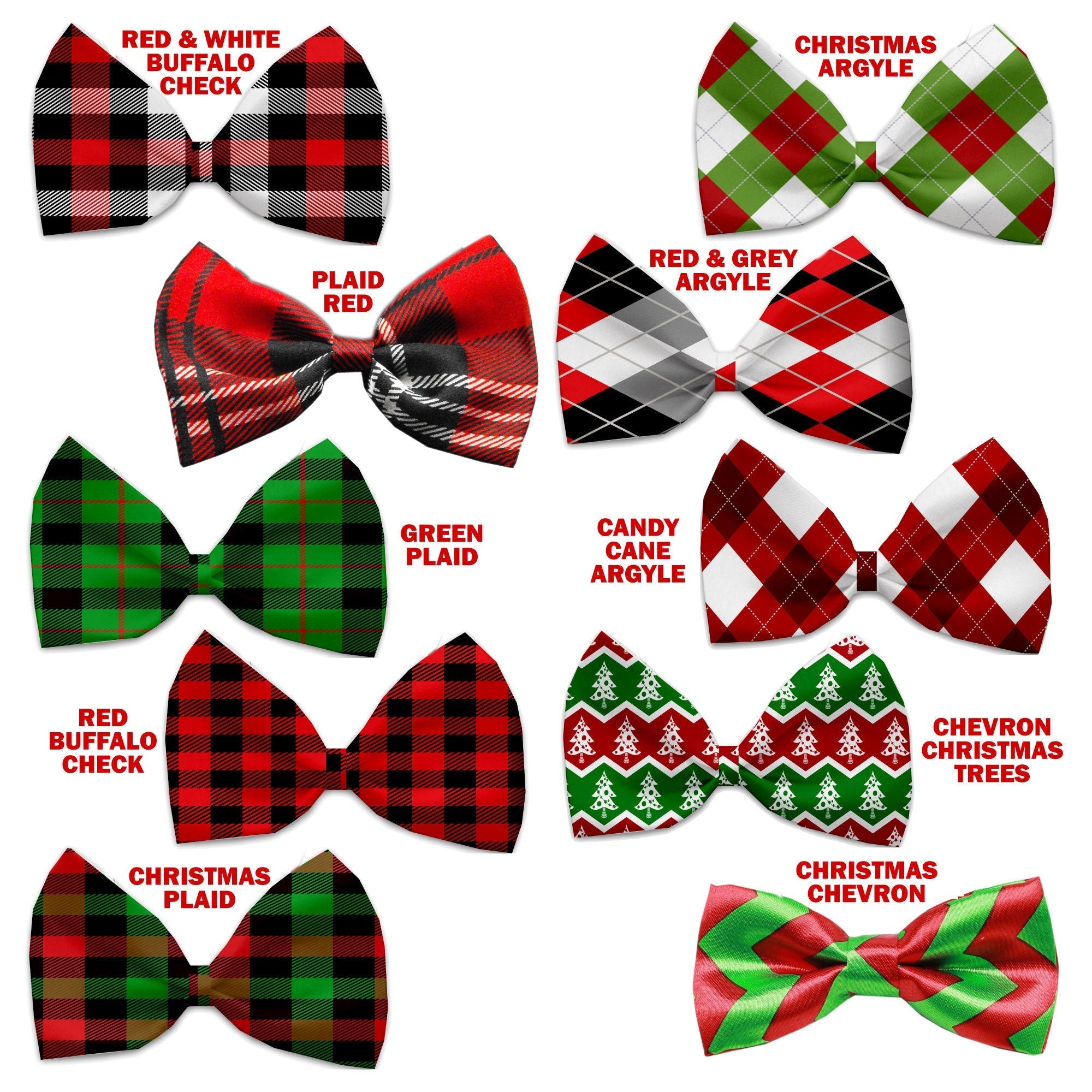 Christmas Pet, Dog and Cat Bow Ties, 