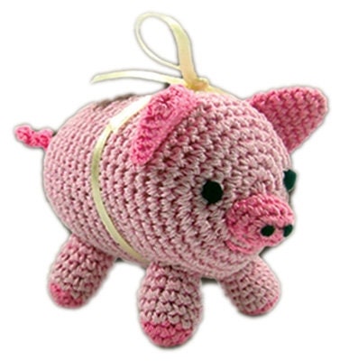 Knit Knacks Organic Cotton Pet, Dog Toys (Choose from: Pig, Fox, Owl, Guinea Pig or Triceratops)