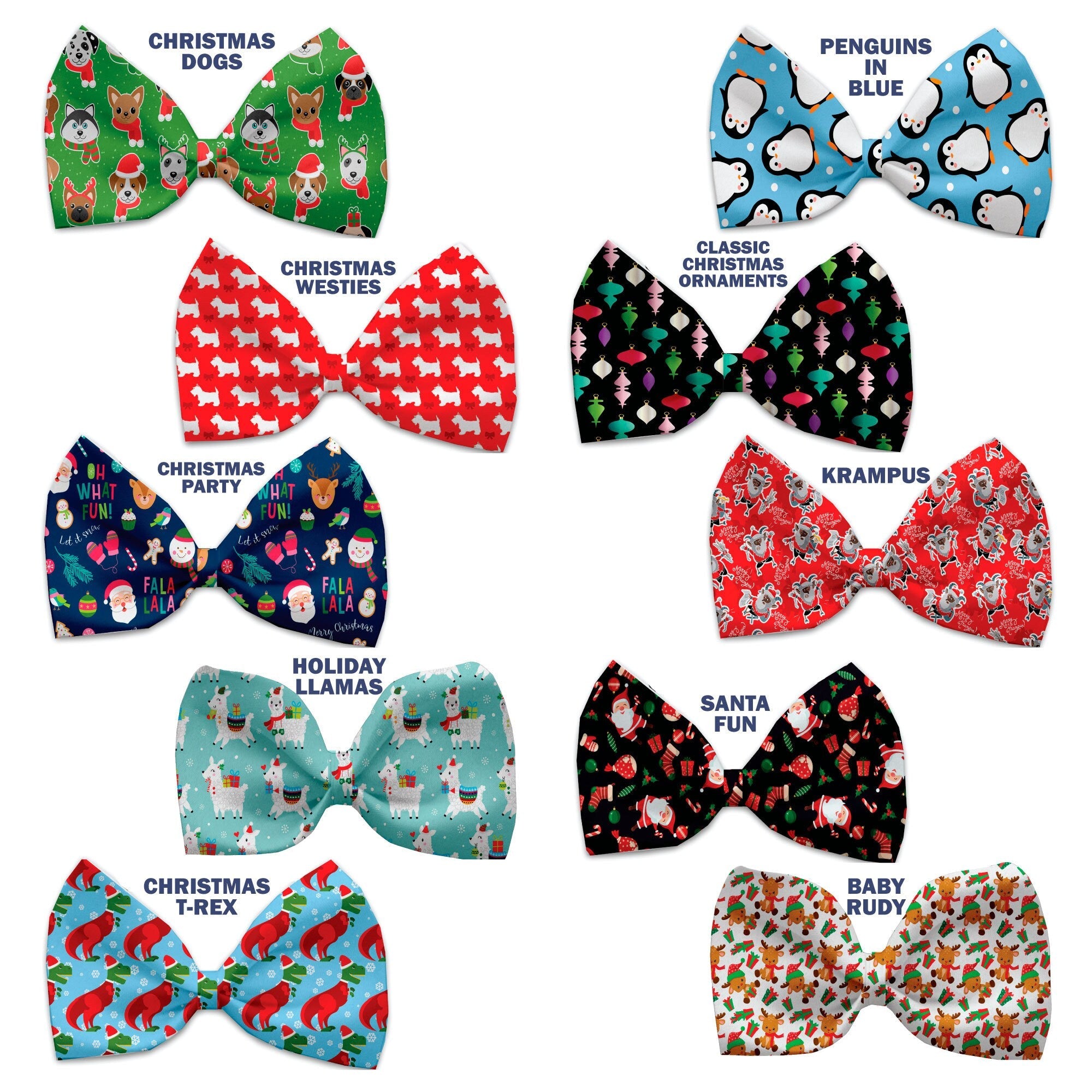 Christmas Pet, Dog and Cat Bow Ties, 