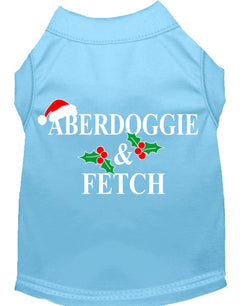 Christmas Screenprinted Dog Shirt, "Aberdoggie & Fetch"