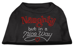 Christmas Pet Dog & Cat Shirt Rhinestone, "Naughty, But In A Nice Way"