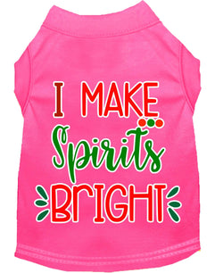 Christmas Pet Dog & Cat Shirt Screen Printed, "I Make Spirits Bright"