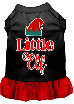 Christmas Pet Dog & Cat Dress Screen Printed, "Little Elf"