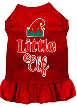 Christmas Pet Dog & Cat Dress Screen Printed, "Little Elf"