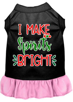 Christmas Pet Dog & Cat Dress Screen Printed, "I Make Spirits Bright"