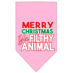 Christmas Pet and Dog Bandana Screen Printed, "Merry Christmas, Ya Filthy Animal"