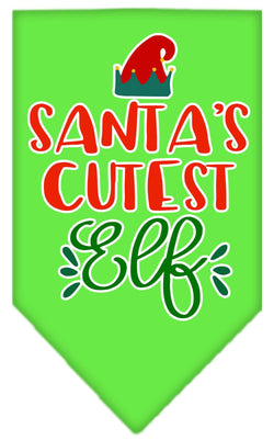 Christmas Pet and Dog Bandana Screen Printed, "Santa's Cutest Elf"