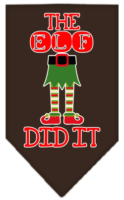 Christmas Pet and Dog Bandana Screen Printed, "The Elf Did It"