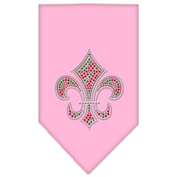 Christmas Pet and Dog Bandana Rhinestone, "Christmas Fleur De Lis"