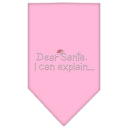 Christmas Pet and Dog Bandana Rhinestone, "Dear Santa, I Can Explain"