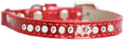 Cat Safety Ice Cream Collar, "One Row Pearl & Clear Crystal"