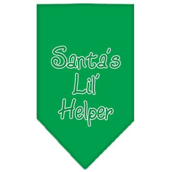 Christmas Pet and Dog Bandana Screen Printed, "Santa's Lil Helper"