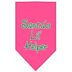 Christmas Pet and Dog Bandana Screen Printed, "Santa's Lil Helper"