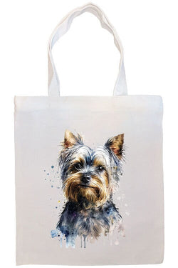 Canvas Tote Bag, Zippered With Handles & Inner Pocket, "Yorkie"