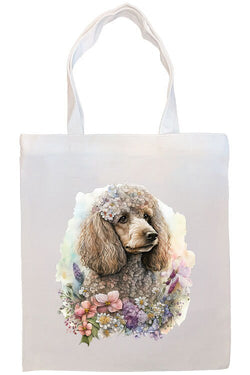 Canvas Tote Bag, Zippered With Handles & Inner Pocket, "Toy Poodle"