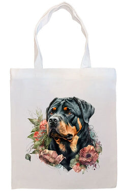 Canvas Tote Bag, Zippered With Handles & Inner Pocket, "Rottweiler"