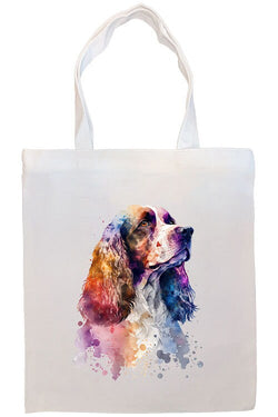 Canvas Tote Bag, Zippered With Handles & Inner Pocket, "Cocker Spaniel"