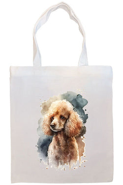 Canvas Tote Bag, Zippered With Handles & Inner Pocket, "Poodle"