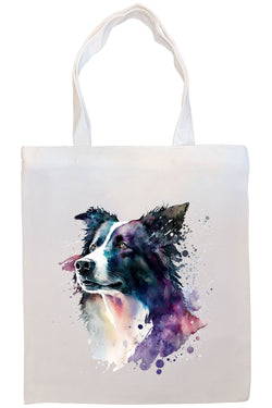 Canvas Tote Bag, Zippered With Handles & Inner Pocket, "Border Collie"